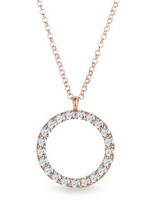Kruhový prívesok z ružového zlata s diamantmi KLENOTA K0586014