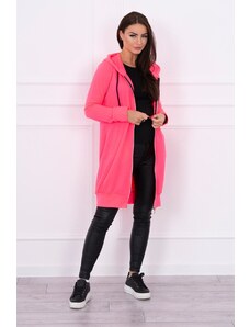 Fashion L&L Dámska dlhá mikina na zips - neonovo ružová