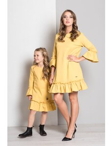 Lumide Vex-šaty s riaseným rukávom žltá