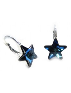 Náušnice Swarovski elements krásne hviezdy 10 mm modré Bermuda Blue For You Nau-hviezdy-001