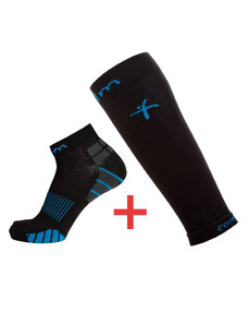 COLLM Kompresný set čierny, návlek+ponožka