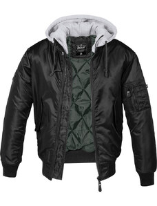 BRANDIT bunda MA1 Sweat Hooded Jacket čierno-šedá