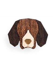 BeWooden Drevená brošňa Beagle Brooch