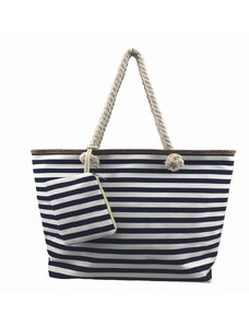 Plážová taška Fashion Only Stripe modrá