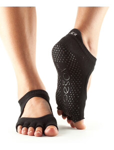 Toesox Halftoe Bellarina Grip protišmykové ponožky (čierne)