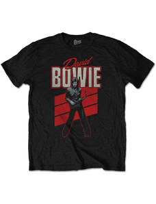 RUKA HORE Pánske tričko David Bowie Red Sax Čierna