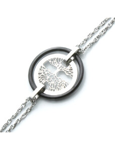 BM Jewellery Dámsky náramok strom života z chirurgickej ocele KERAMIC S717080