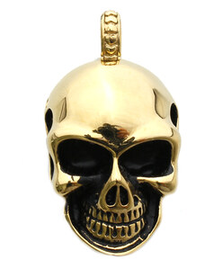 BM Jewellery Prívesok zlatá lebka z chirurgickej ocele S757080