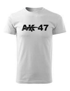 DRAGOWA krátke tričko AK-47, biela 160g/m2