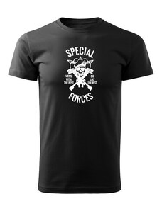DRAGOWA krátke tričko special forces, čierna 160g/m2