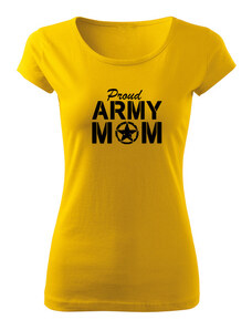 DRAGOWA dámske tričko army mom, žltá 150g/m2