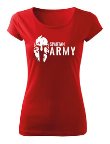 DRAGOWA dámske tričko spartan army, červená 150g/m2