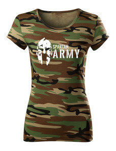 DRAGOWA dámske tričko spartan army, maskáčová 150g/m2