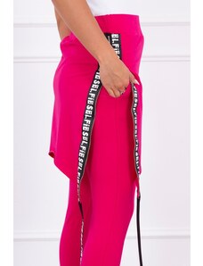 MladaModa Nohavice à la overal s ramienkom s nápisom Selfie fuksiové