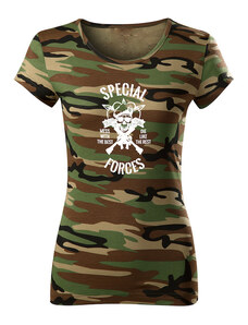 DRAGOWA dámske tričko special forces, maskáčová 150g/m2