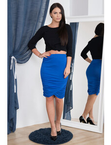 Fashion L&L Asymetrická sukňa s nariasením - modrá