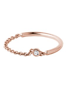 Retiazkový prsteň z ružového zlata s diamantom KLENOTA K0605014
