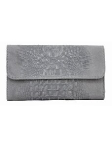 Borse Leather Italy Spoločenská kabelka Wendy kožená - sivá šedá