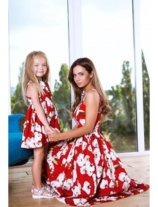 Dress code Apel-šaty s kvetmi červená