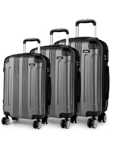KONO Set cestovných kufrov - pre rodinu, sivý