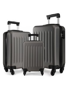 KONO Set kufrov - rodinný, plastový, cestovný, šedý