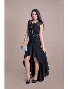 Luxusné dlhé spoločenské šaty BABYLON - farba čierna