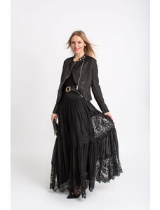 Luxusná čipkovaná sukňa BABYLON - farba čierna