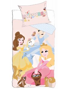 Setino Bavlnené obliečky do detskej postieľky Princezné - Princess - Disney - 90 x 140 cm + 40 x 55 cm