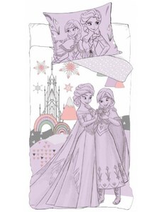 Setino Bavlnené obliečky do detskej postieľky Ľadové kráľovstvo - Frozen - Disney - 90 x 140 cm + 40 x 55 cm