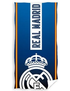 Carbotex Futbalová plážová osuška FC Real Madrid - motív Corona -100% bavlna - 70 x 140 cm • Oficiálny produkt RMCF
