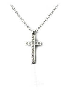 BEMI Design Dámsky náhrdelník krížik so zirkónmi z chirurgickej ocele S898100