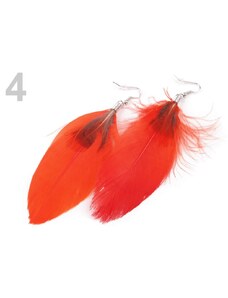 Stoklasa Náušnice peříčkové 12cm (1 pár) - 4 červená