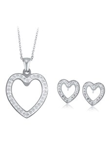 BM Jewellery Dámsky set náhrdelník a náušnice srdce Valentín z chirurgickej ocele S892039