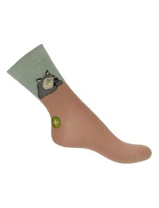 AURA.VIA Béžovo-zelené ponožky FOX