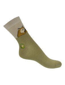 AURA.VIA Zeleno-biele ponožky FOX