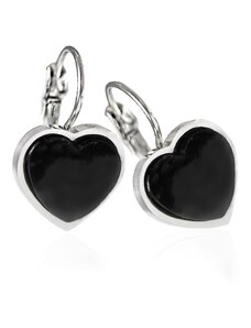 BM Jewellery Náušnice keramické srdce Valentín z chirurgickej ocele S909100