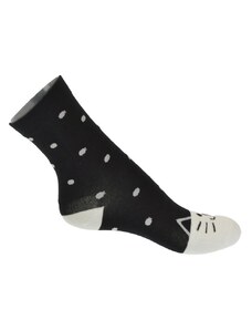 AURA.VIA Čierno-biele ponožky CAT