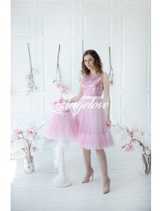 Angelove Romantické šaty s flitrami ružové