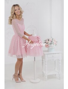 Angelove Bodkované šaty ružové