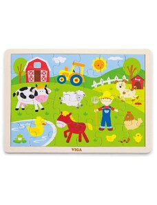 Detské drevené puzzle Viga Farma