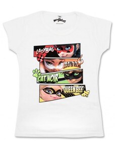 Setino Dievčenské tričko s krátkym rukávom Čarovná lienka (Ladybug) - biele