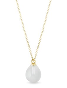 Zlatý náhrdelník s bielym mesačným kameňom KLENOTA K0717013