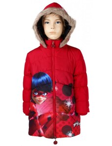 Setino Prešívaný dievčenský zimný kabát / dlhá bunda Kúzelná lienka - Ladybug