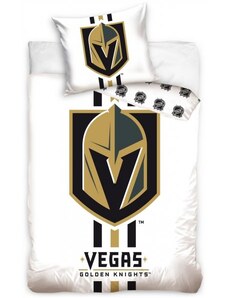 TipTrade (CZ) Hokejové posteľné obliečky NHL Vegas Golden Knights - biele - 100% bavlna, perkál - 70 x 90 cm + 140 x 200 cm