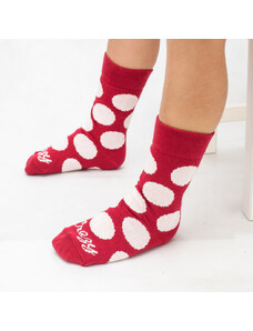 Crazystep Červené ponožky s bodkami DETSKÉ