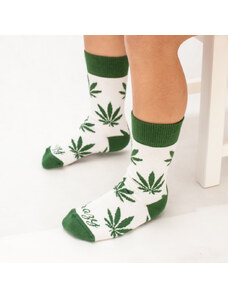 Crazystep DETSKÉ ponožky Marihuana zelená