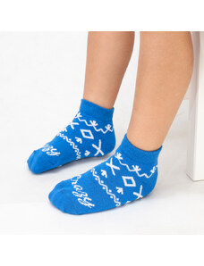 Crazystep DETSKÉ ponožky Čičmany modré