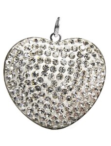BM Jewellery Dámsky prívesok srdce so zirkónmi z chirurgickej ocele S930090