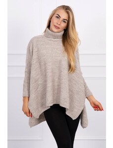 Kesi Turtleneck sweater and side slits beige