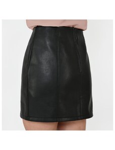 Firetrap Blackseal Black PU Skirt